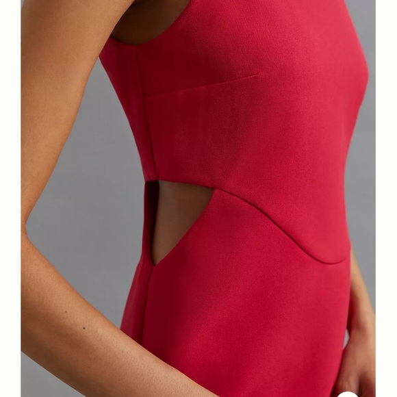 NWT Anthropologie Red cut out mini shift dress with cut out detail S - Picture 2 of 7
